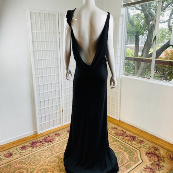 Vintage CALVIN TRAN Silk Jersey Dress w/Train, 4 / 6. - Picture 7 of 9